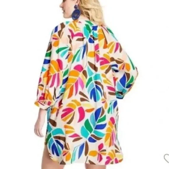 Tabitha Brown Colorful Summer Shirt Dress - Picture 3 of 4